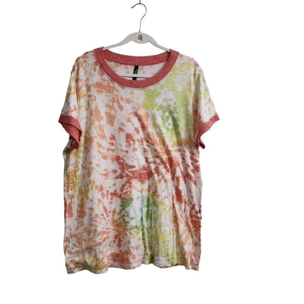 Torrid Top Womens 1X Lightweight Hacci Short Sleeve Lounge‎ Tee Tie-Dye Sleep